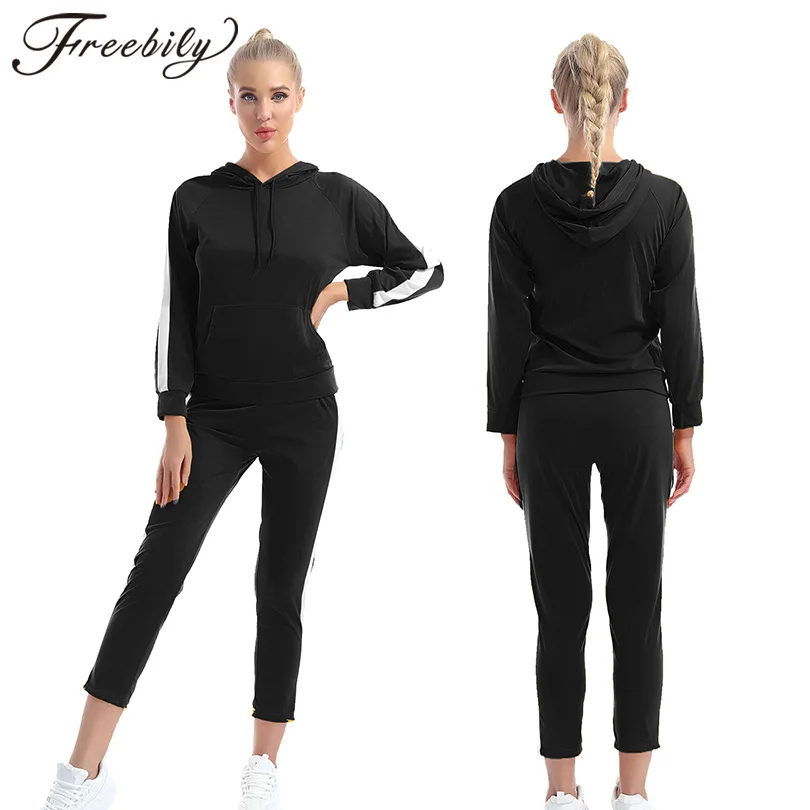 

Women's Spring Autumn Casual Gym Running Sets 2Pcs Tracksuits Sportswear Long Sleeve Hoodie Sweatshirt Long Pants Sports Outfits