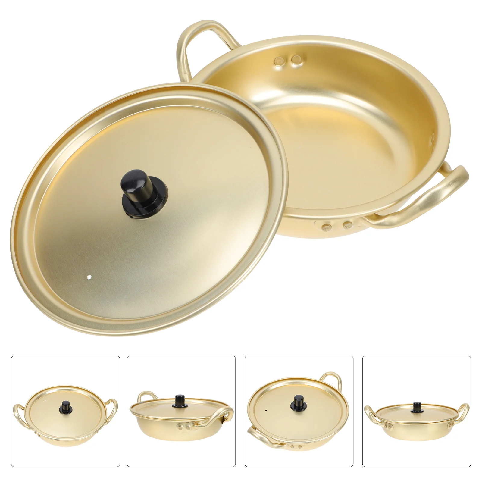 

1Pc Binaural Aluminum Noodles Pot Heat-resistant Ramen Pan for Kitchen