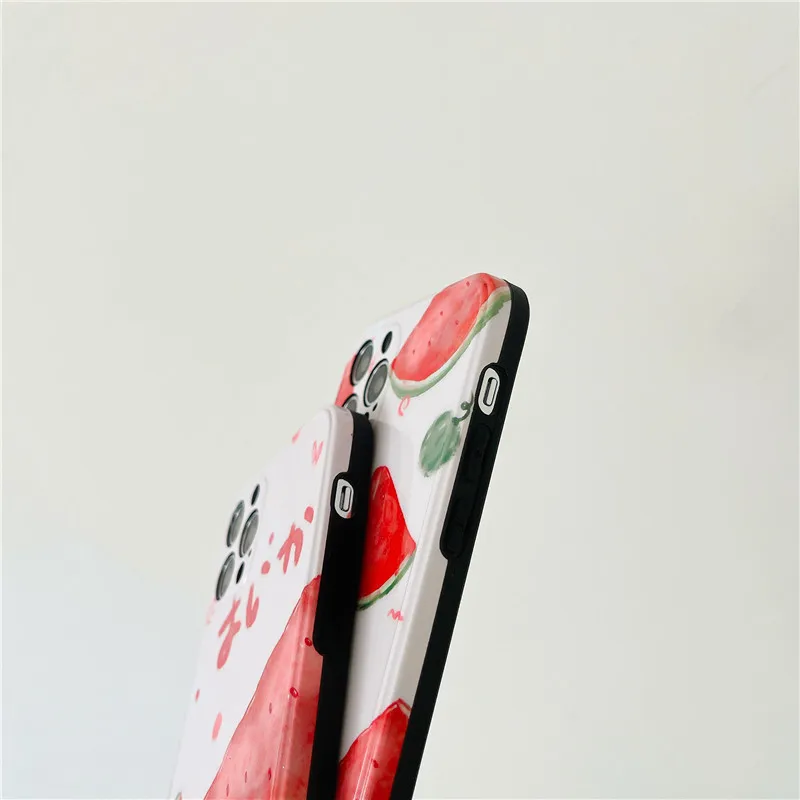 

Summer Fruit Watermelon Phone Case For iPhone 12 Pro Max 11 XS Max XR 7 8 Plus Case Matte Soft IMD Silicon Back Cover Fundas