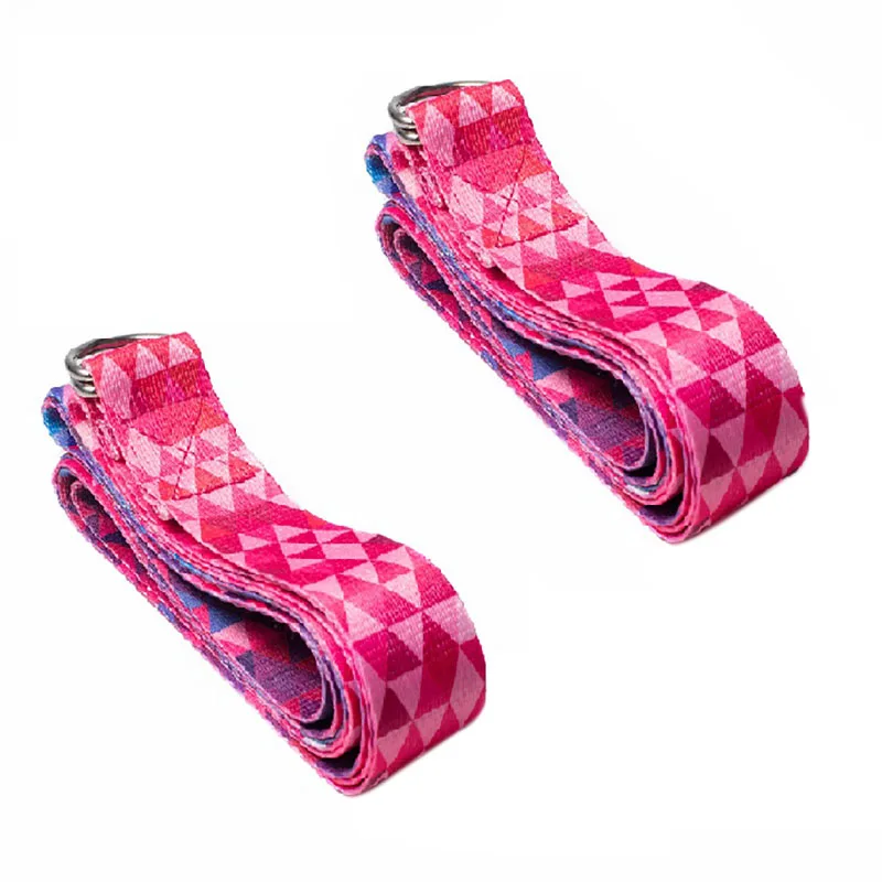 

Colorful Printed Yoga Stretch Band 2.5M/1.8 Belt Yoga Stretch Strap with Adjustable D-Ring Buckle Yoga Strap