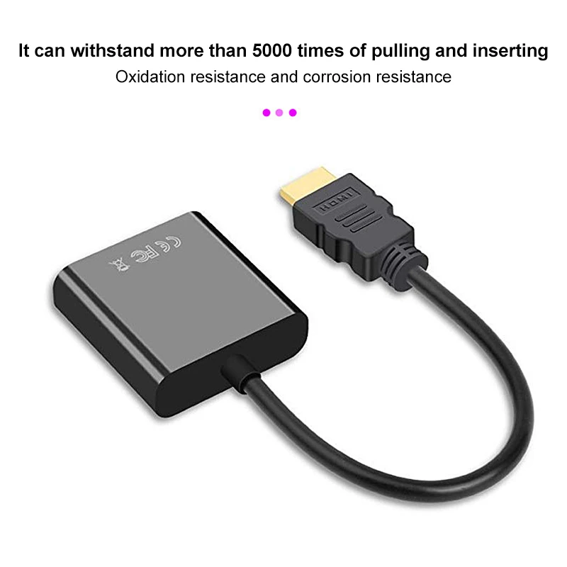 VGA адаптер совместимj с HDMI цифро аналоговый преобразователь видео кабель