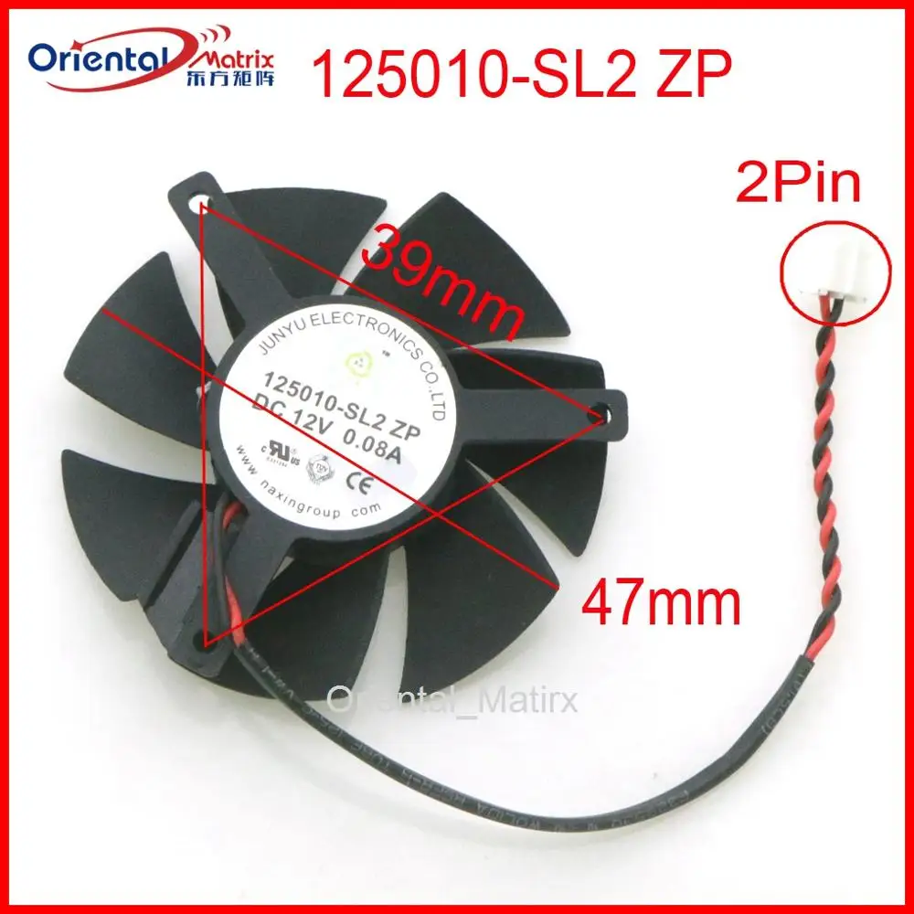 Бесплатная доставка 125010 SL2 ZP 12V 0.08A 47 мм g5005 gt705 GT720 GT730 HD7750 HD8570 Графика карты кулер