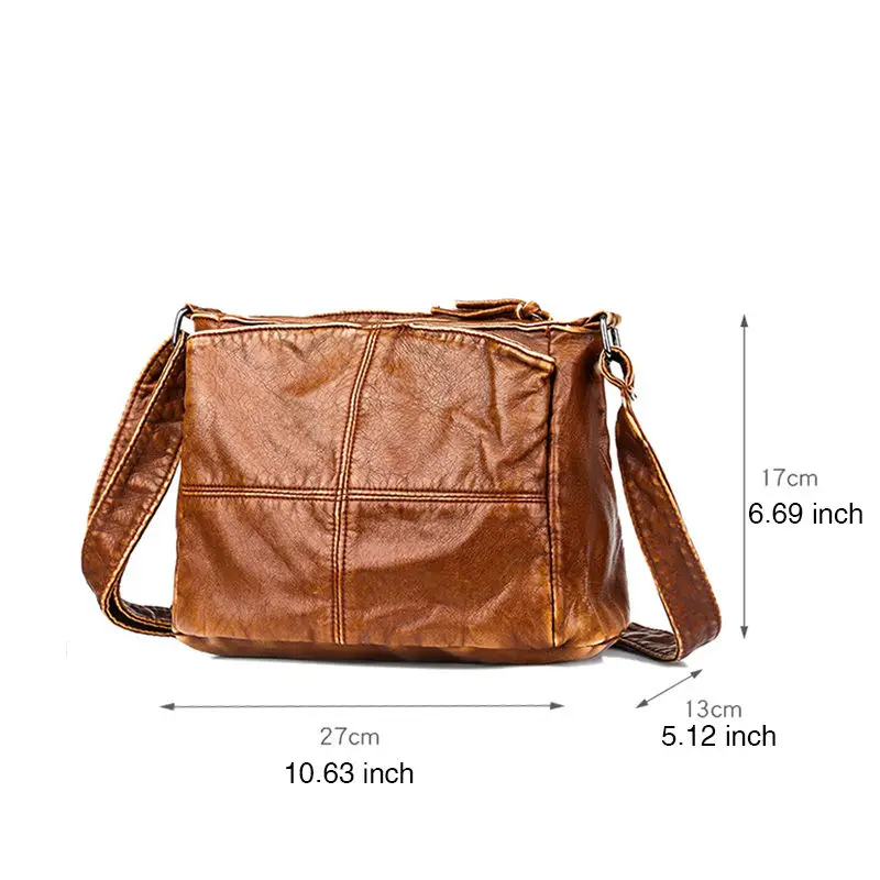 Retro Women Crossbody Shoulder Bags For Handbag Female Soft Washed Leather Purses and Handbags Messenger Sac A Main | Багаж и сумки