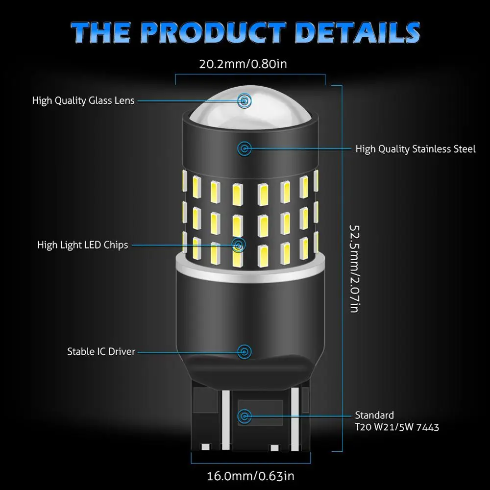 Katur 2x T20 7443 светодиодный автомобильный светильник накаливания используется для