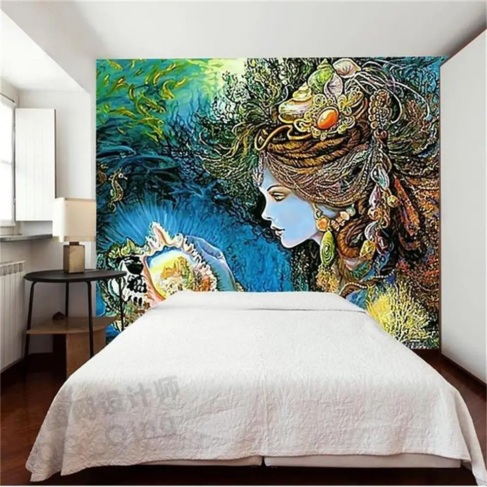 Пользовательские 3d фотообои детская комната спальня Фреска морская дочь