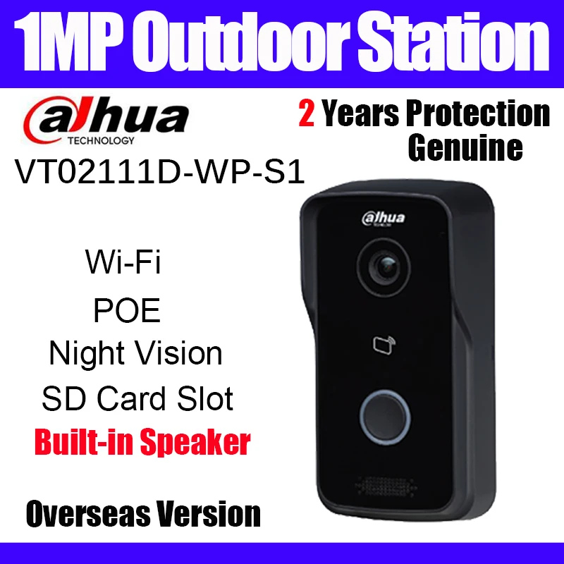 1MP вилла наружная станция Wi-Fi VTO2111D-WP-S1 POE ночное видение Голосовая индикация видеодомофон дверной звонок Замена VTO2111D-WP