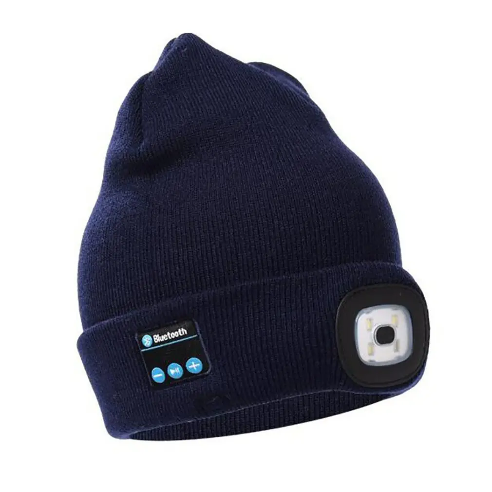 

Winter Beanie Hat Wireless Smart Cap Headphone Headset with LED Light Handfree Music Headphone Earphones for Gift