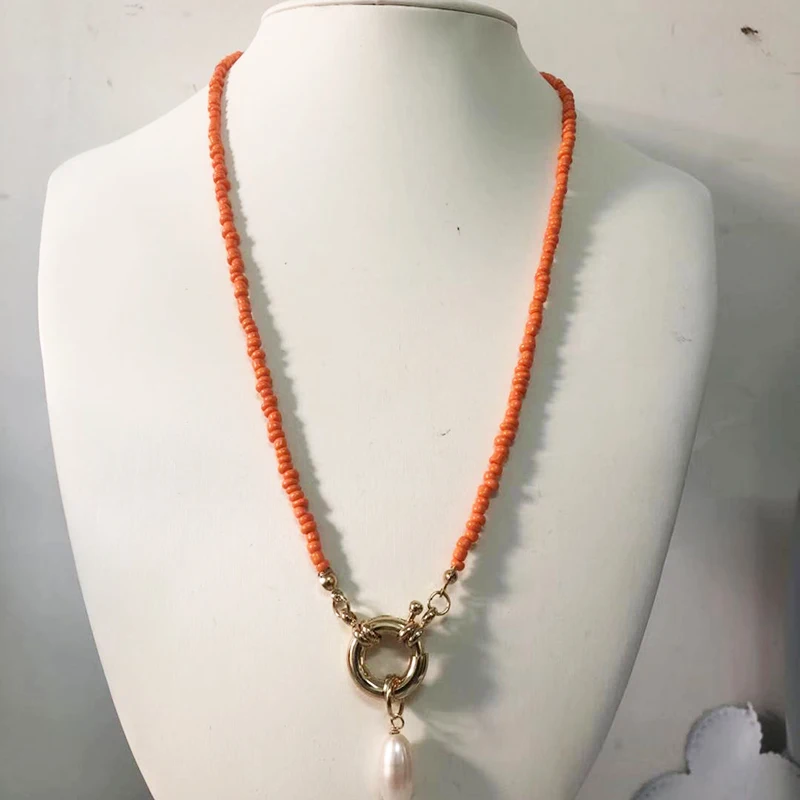 Новинка уникальный дизайн модное ожерелье из разноцветного жемчуга подвеска