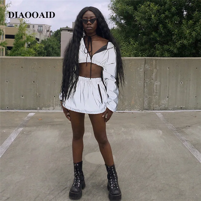 Женский Светоотражающий Комплект DIAOOAID 219 из двух предметов короткий пуловер с