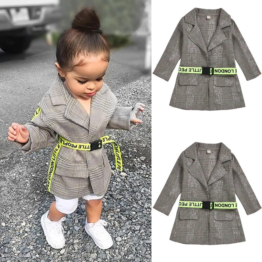 Пальто для малышей куртка Детское пальто принцессы с длинным рукавом и карманами