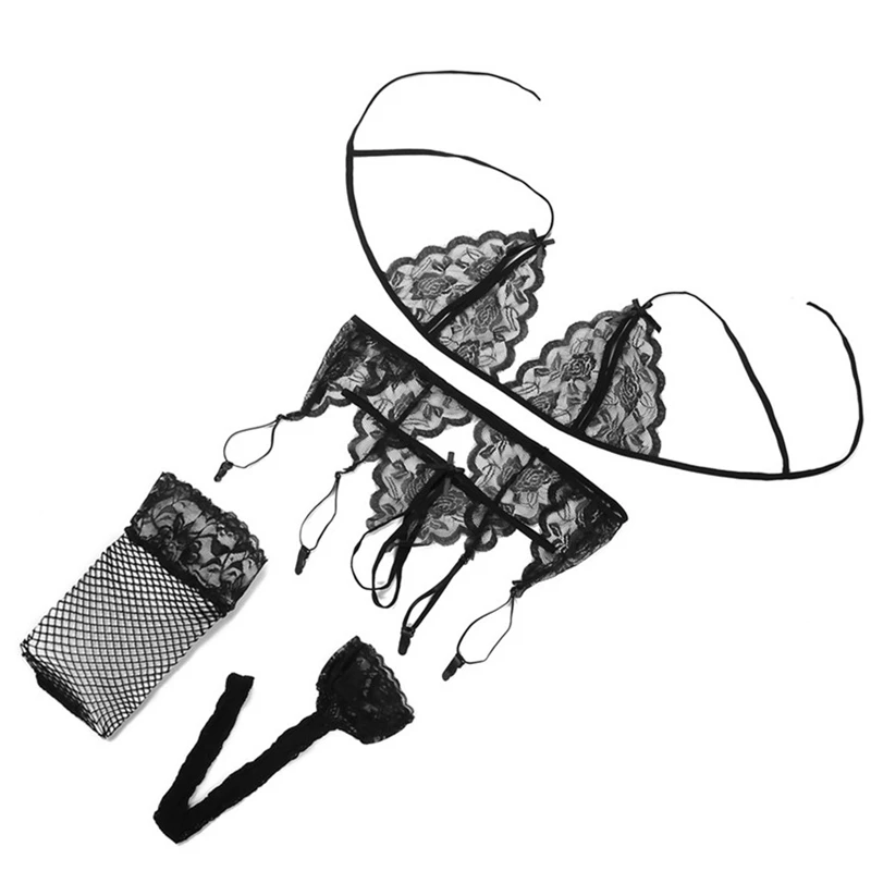 Сексуальное нижнее белье комбинация сорочка кружевное Прозрачное интимные