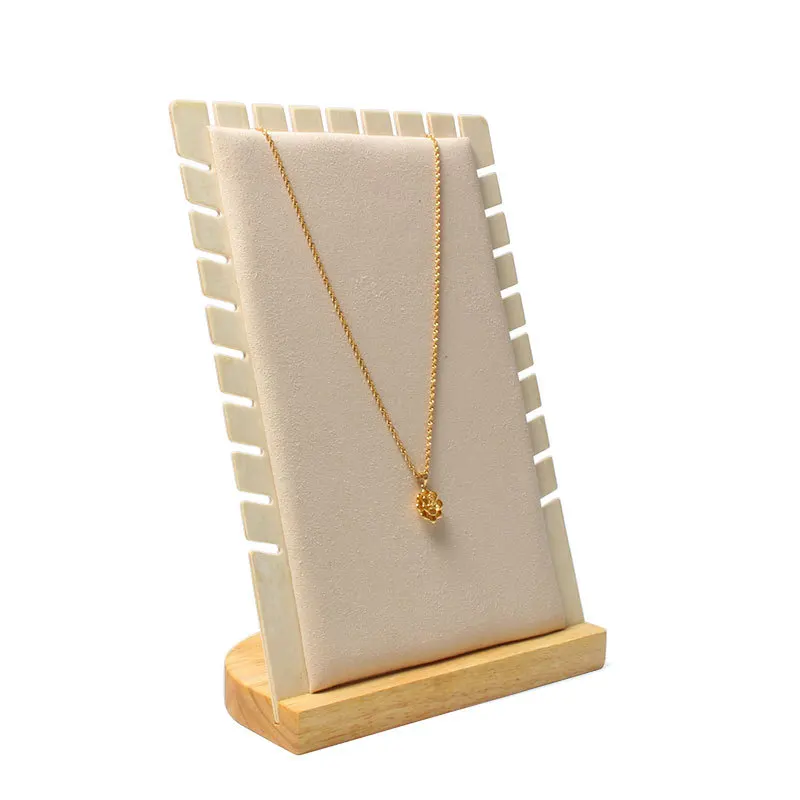 

Простой дисплей из цельного дерева для ювелирных изделий, Многофункциональная вешалка для хранения ожерелья, демонстрационная доска, усовершенствованная и удобная