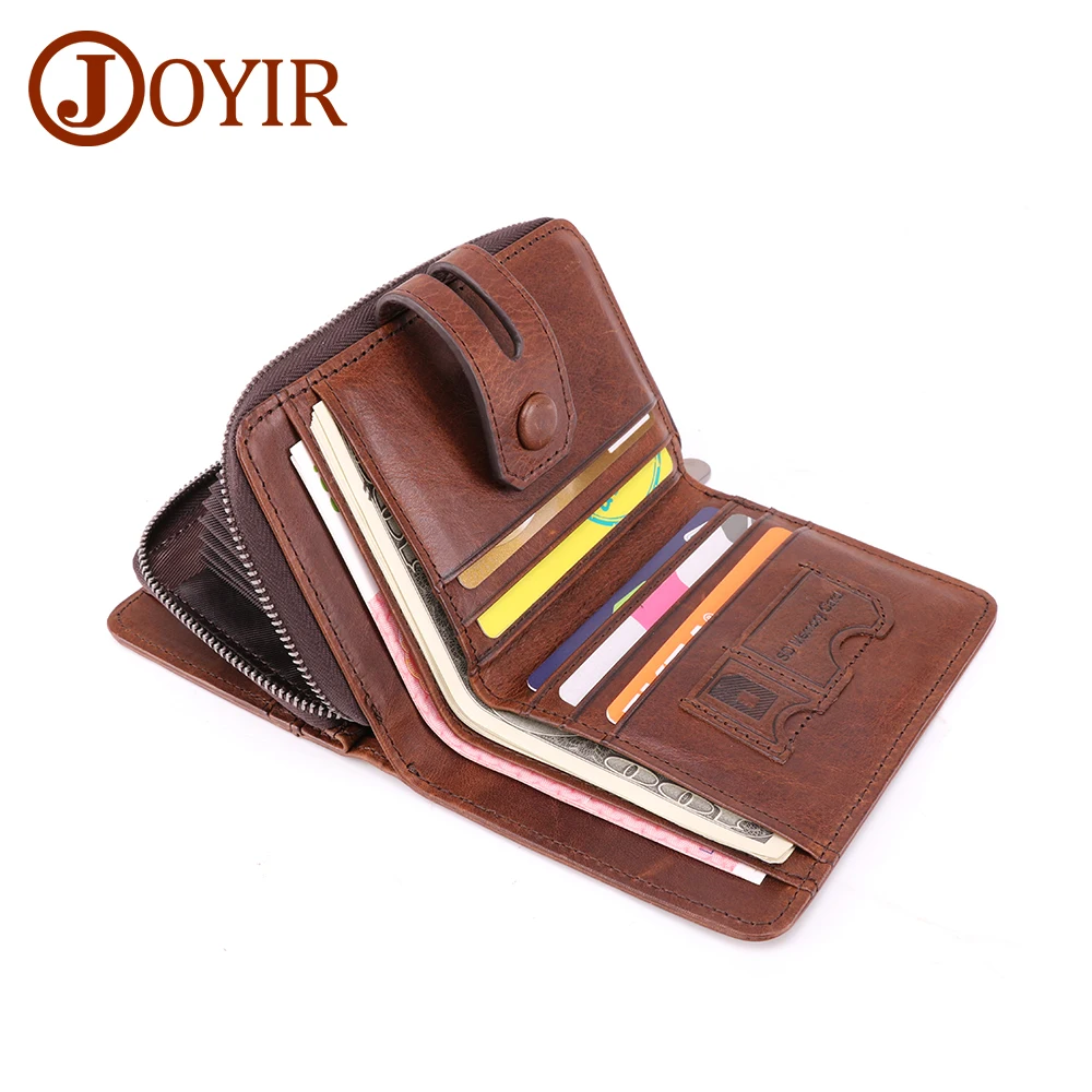Joyir из натуральной кожи RFID Винтаж бумажник Для мужчин с отделение для монет Кошельки для мужчин с отделением для карт, Барсетка мужская сумка для денег качество