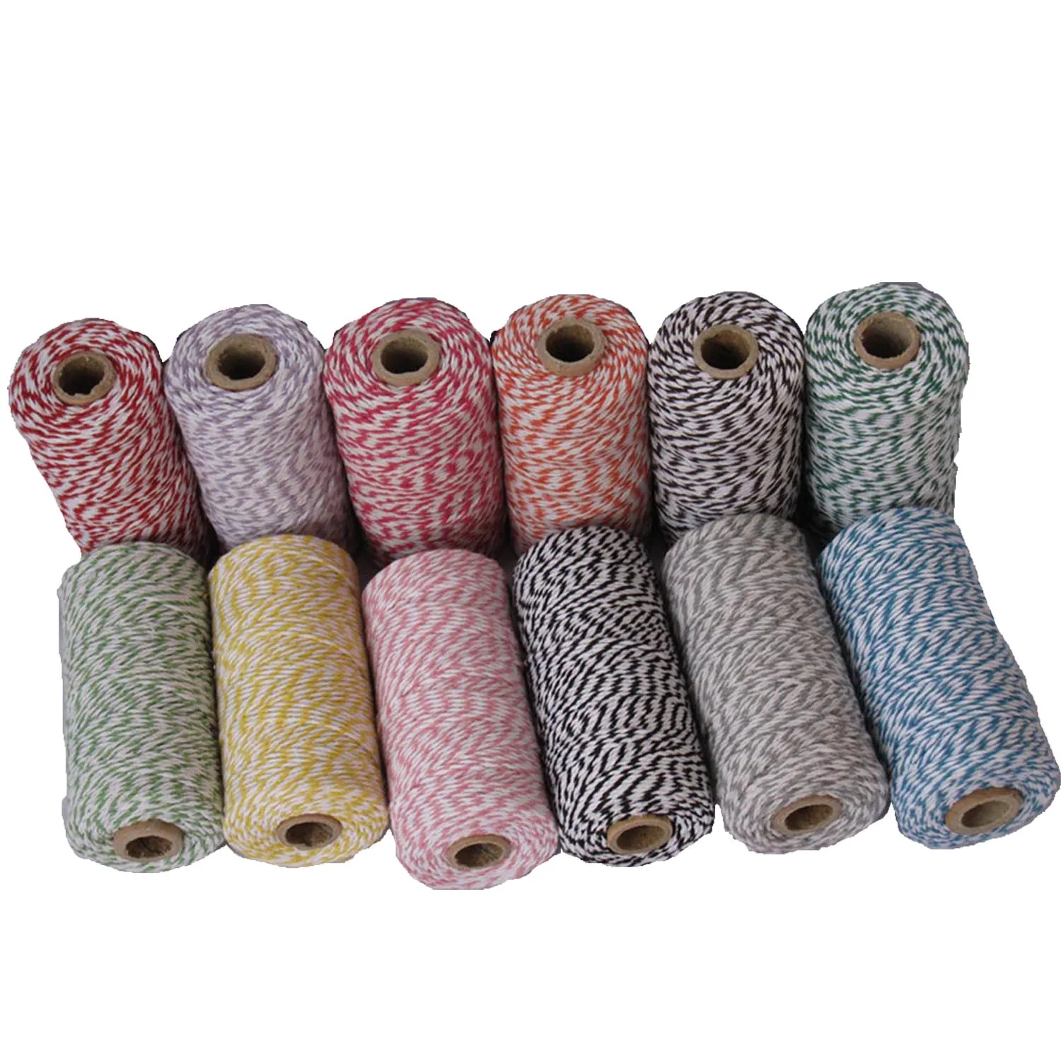 2 шт./лот (110 ярдов) 19 видов цветов на выбор двойной цвет хлопок Бейкер шпагат dia.: мм