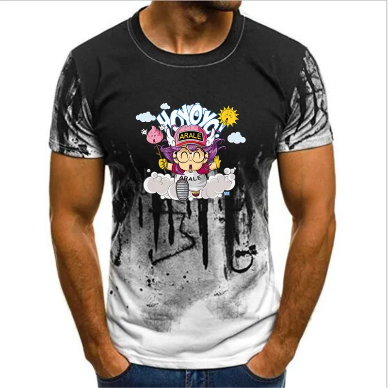 

New Gradient S-4XL Slump T Shirts Men Arale Hoyoyo Birthday Present Tops Short Sleeve Novelty T-Shirt Crew Neck Pure Cotton