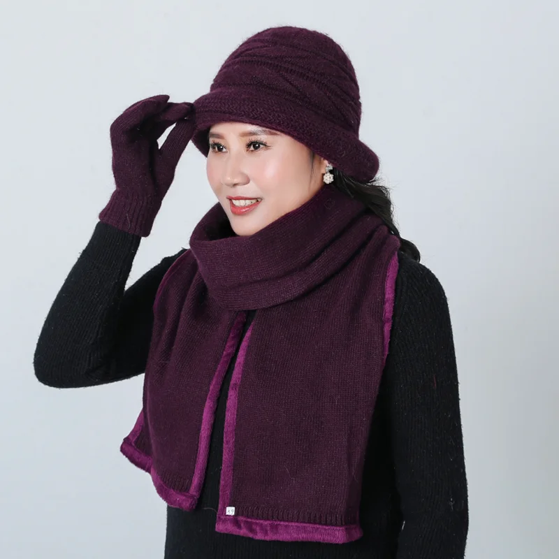 Панама женские зимние шапки наборы теплых шерстяных шапок шапка из смешанного