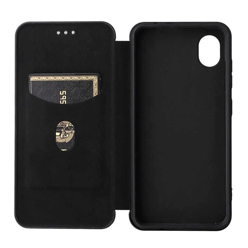 Для Samsung Galaxy A22 5G Japan Роскошный флип-чехол из углеродного волокна с магнитной