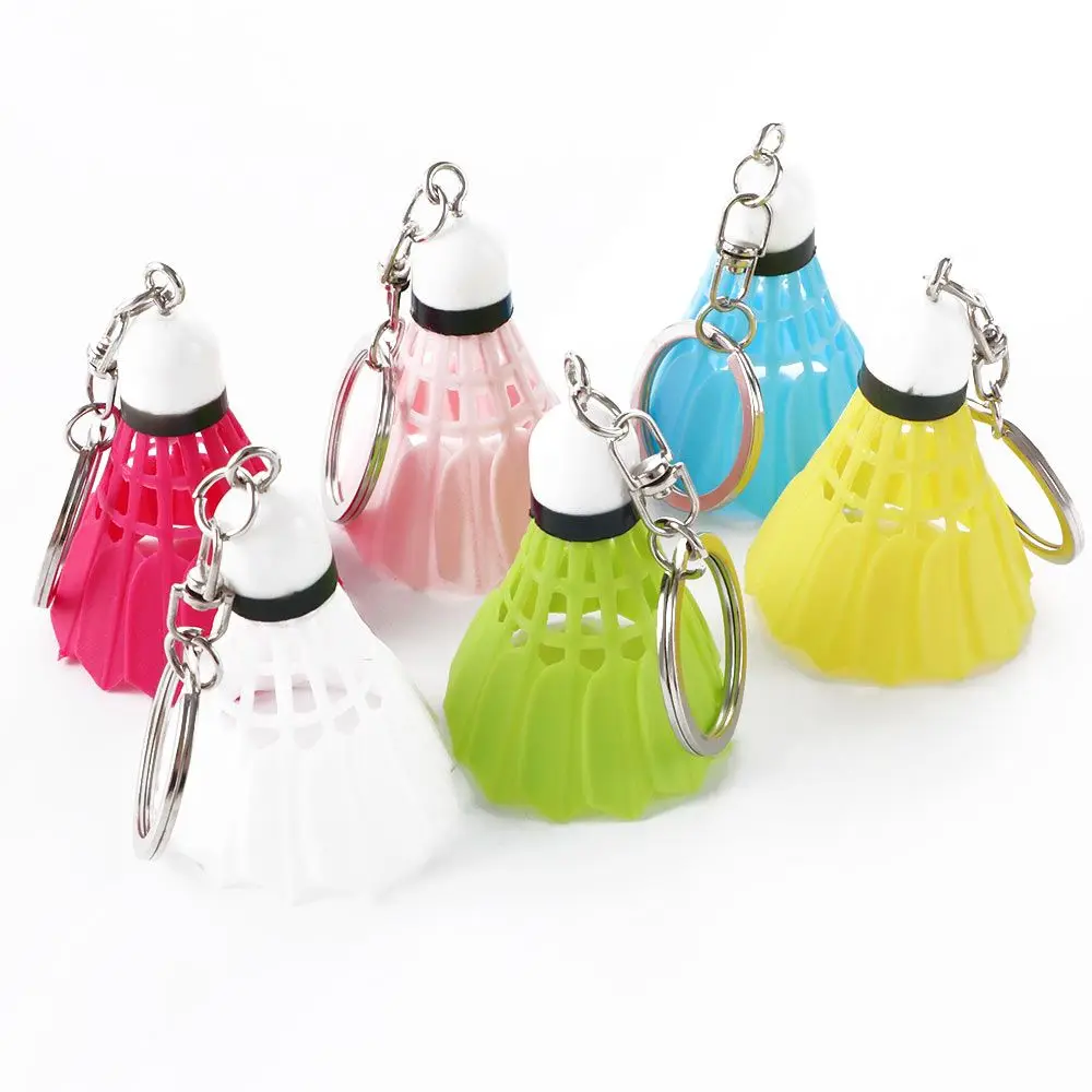 

1 PC Creative Mini Badminton Cute Shuttlecock PVC Colorful Car Holder Bag Key Chains Pendant Jewelry Gifts