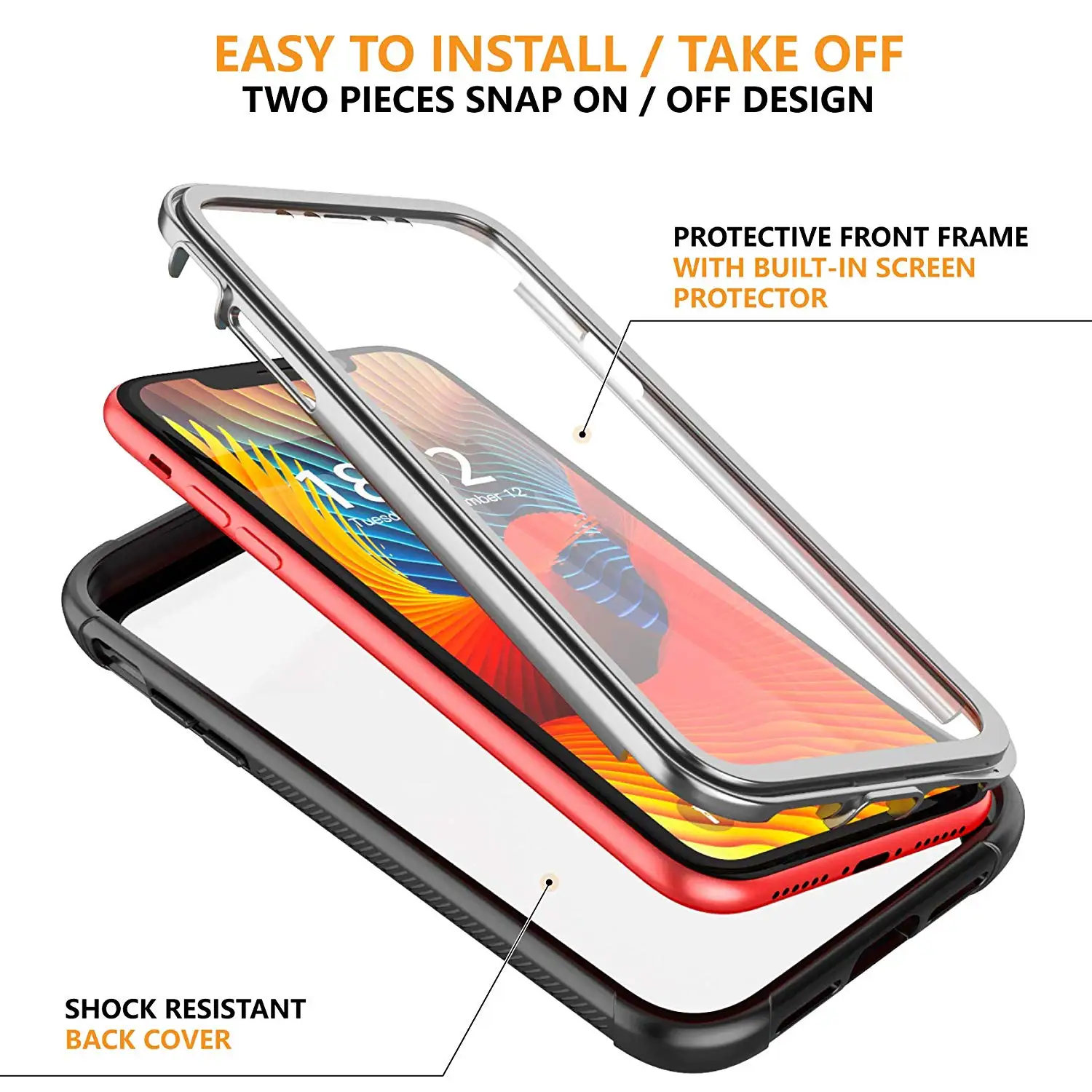 Чехол для iPhone 11 Pro MAX 2019 защита на 360 градусов полноразмерный прочный прозрачный