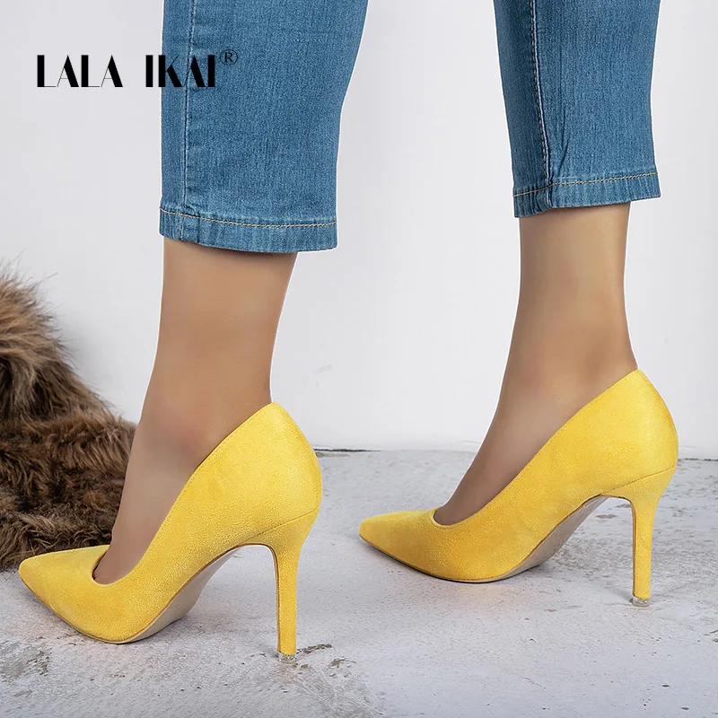 Женские офисные туфли лодочки с острым носком на высоком каблуке|Женские туфли| |