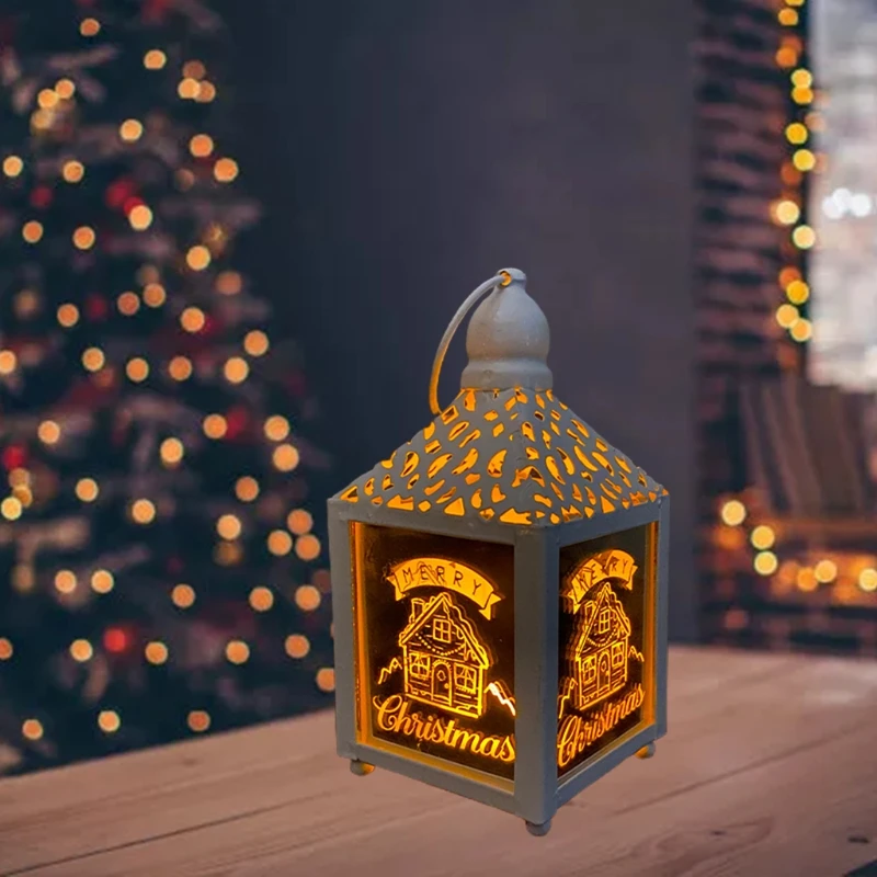 

Wrought Hollow Portable Lights Decorative Courtyard Outdoor Indoor Lamps Antique Wrought Iron LED Battery Powered Lights