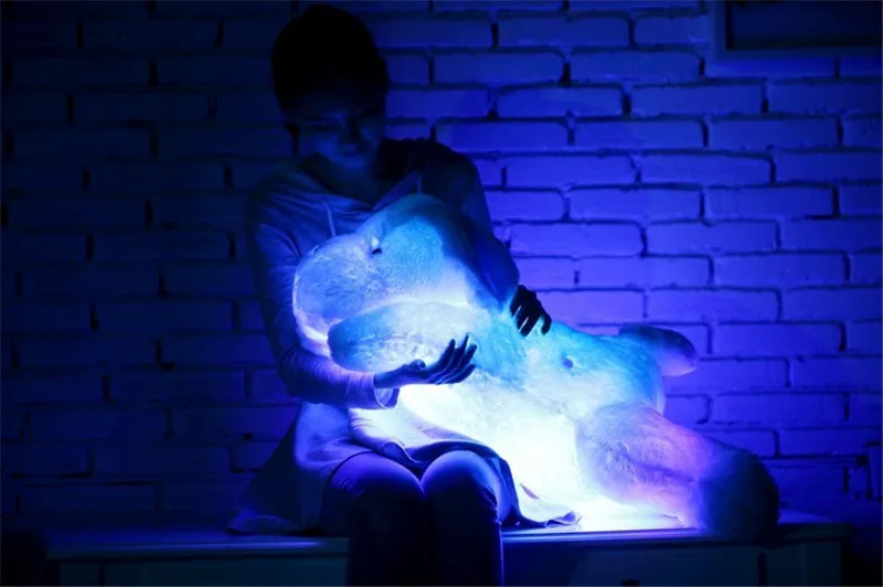 35/50 см Kawaii световой собака плюшевая Тедди Куклы игрушки Красочный Светодиодный светящийся щенок собака мягкие игрушки Для детей подарок на день рождения
