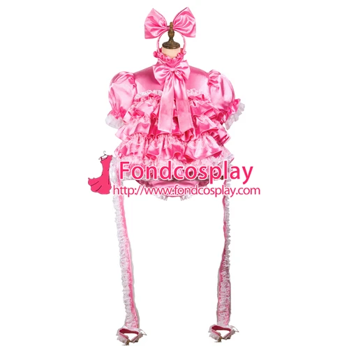 

Sissy maid satin dress lockable Uniform cosplay costume Tailor-made[G2424]