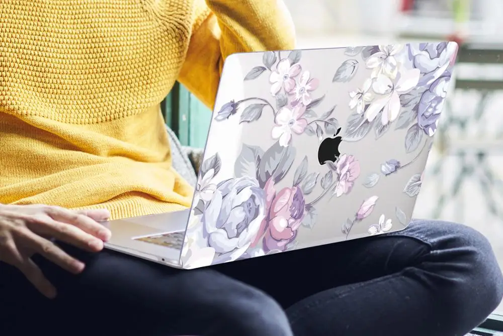 Цветочный чехол для ноутбука MacBook Air 13 A1466 A1932 Pro 13 15 16 дюймов Сенсорная панель A2141 a2159 пластиковый жесткий чехол Keybaord