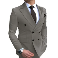 2020 new mens blazer jacket slim fit double breasted notched lapel suit blazer only jacket