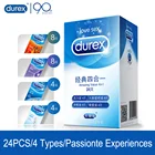 Латексные презервативы Durex, 4 в 1, 24 шт., 4 типа, для мужчин, 52 мм, интимные товары для взрослых