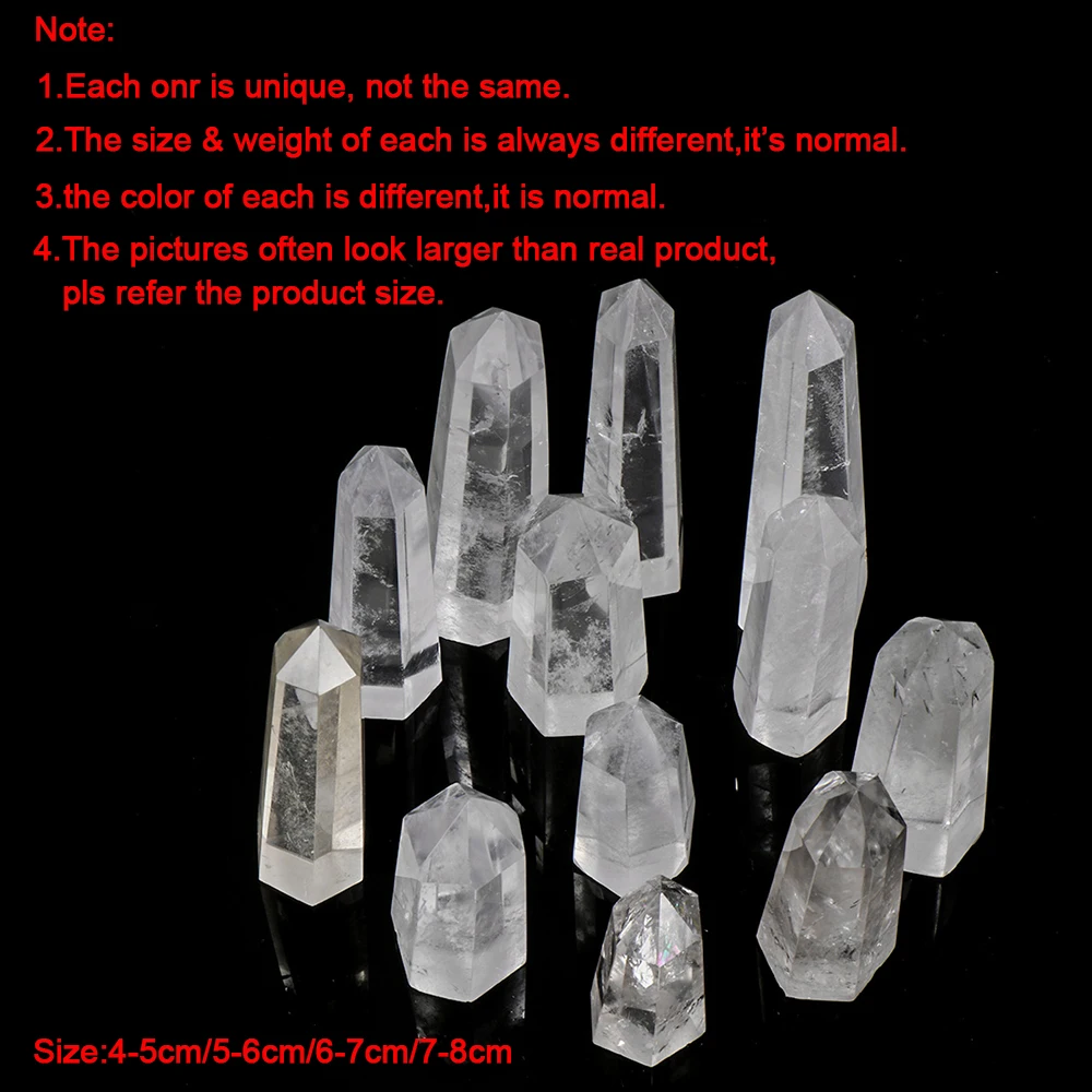 Модная Натуральная прозрачная кварцевая колонна кристаллическая палочка