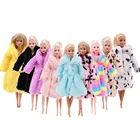 Барби 1 комплект ювелирных изделий ручной работы, меховая куртка с длинным рукавом Одежда леопардовой расцветки Фланелевое платье кукла в пижаме аксессуары для Кукла Барби для девочек игрушка в подарок