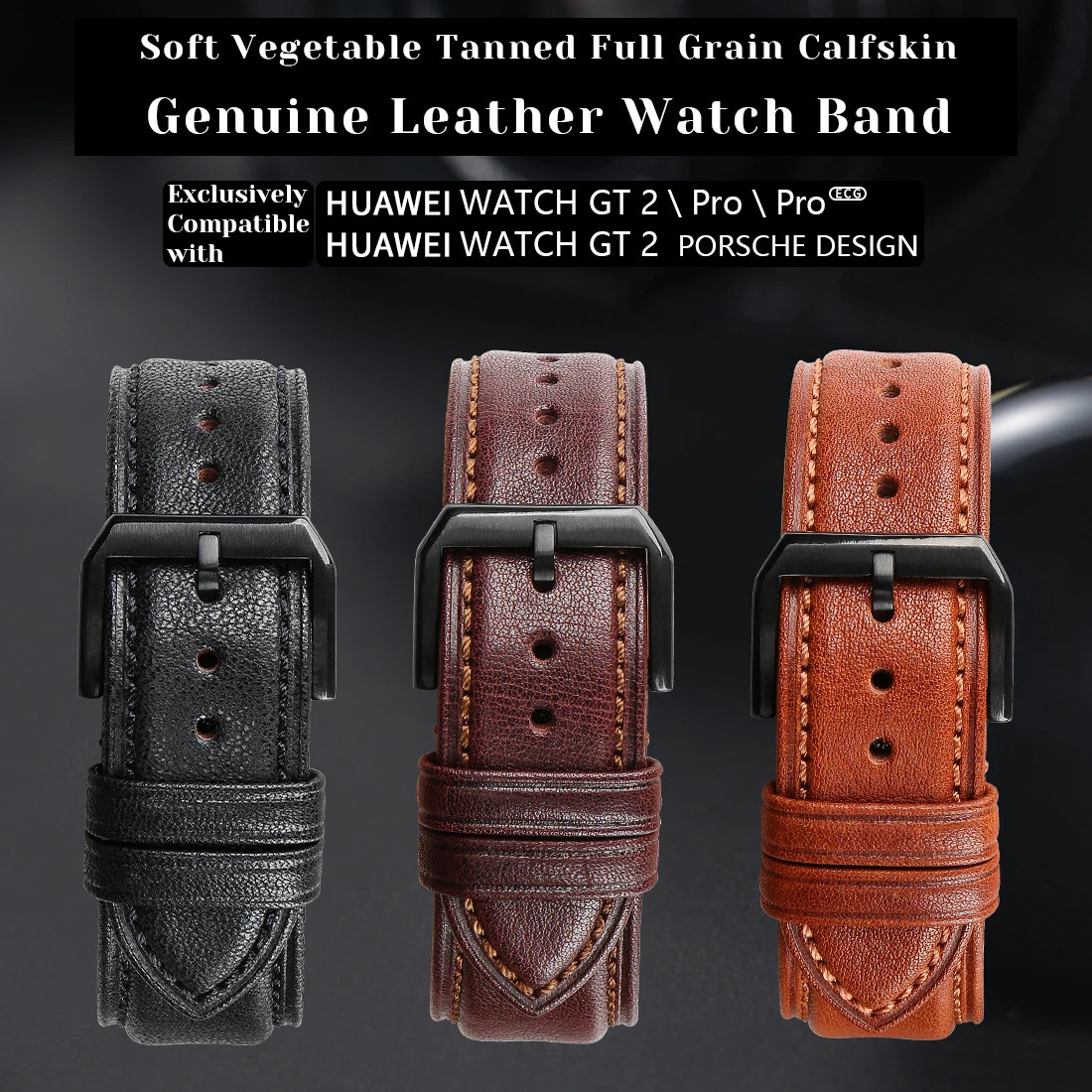 18 19 20mm 21 22 mm 23 24 Leather Watch Strap Black Brown Quick Release Watchband Men Women Smart Watch Band Bracelet Wristband
