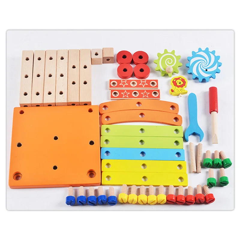 

NEW DIY Wooden Disassembly Chair Tool Montessori For Children'S Educational Toys Wooden Block Toys Gift For Children