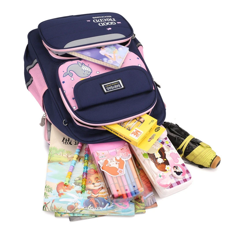 Primary Children Cute Cartoon Animal Printing Waterproof School Bags Boys Girls Orthopedic Schoolbags Backpacks Kids Schoolbags