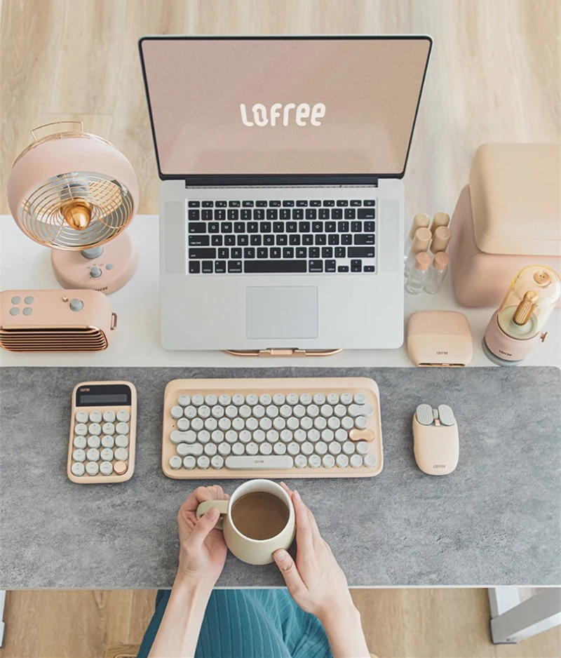 New Lofree milk tea MAUS Potato chips Wireless bluetooth mouse EP115 Optical  gaming work Mouse for girl