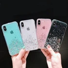 Прозрачные и блестящие чехлы для телефонов HUAWEI Y5, Y6, Y7, Y9, Prime2019, Honor7A, 8S, 9X, 10i, 20 lite, силиконовый чехол с серебряными блестками