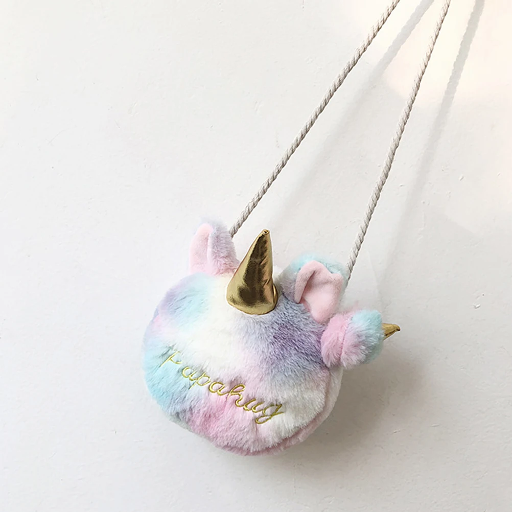 

Cartoon Unicorn Plush Chain Bag Crossbody Bag Girl Christmas Gift Stuffed Doll Crossbody Bag Makeup Bag Coin Purse for Girls