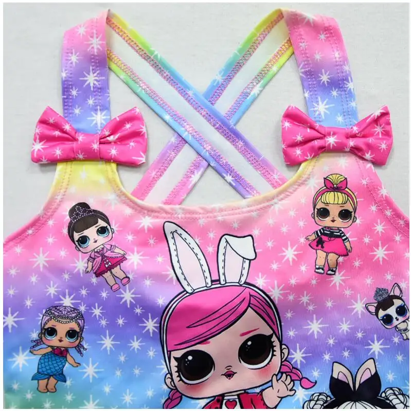 Л. О. Сюрприз! Детский слитный купальник мультяшное бикини радужная пляжная