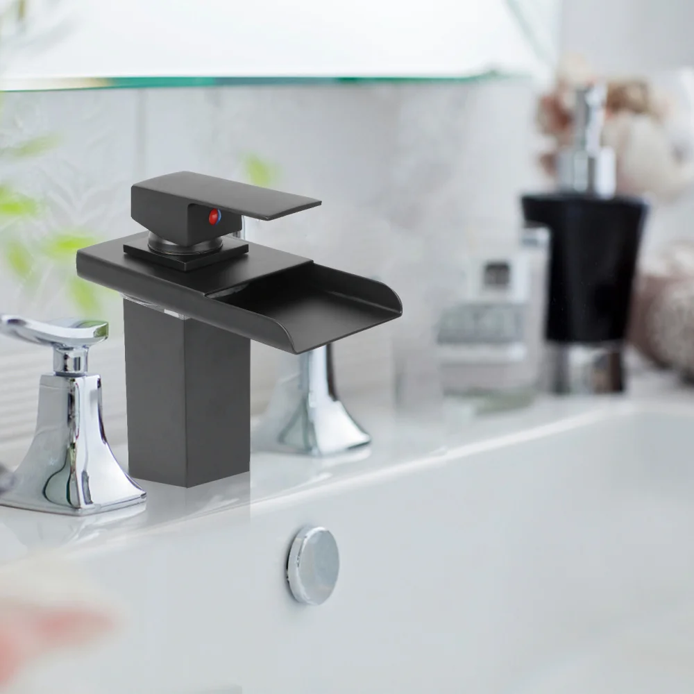

1PC LED Waterfall Basin Wash Basin Hot Cold (Battery Powered)