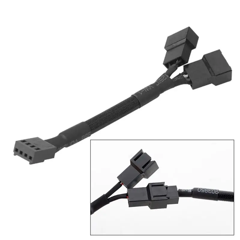 

CB-Y4P 4Pin PWM Y Splitter Fan Cable 1x4pin to 2x4pin Expansion Cable Adapter Computer Accessories New