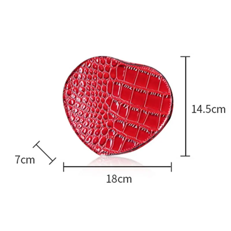 

Crocodile Pattern Heart-Shaped Fashion Chain Small Messenger Bag Solid Korean Candy Color Ladies Shoulder Crossbody Bag