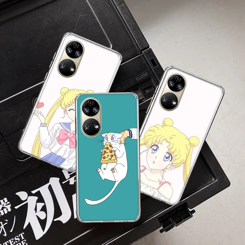 

Beautiful S-Sailor Moon Phone Case For Huawei P50 Pro P40 P30 Lite P20 P10 Mate 40 Pro 30 20 Lite 10 Cover Shell Coque