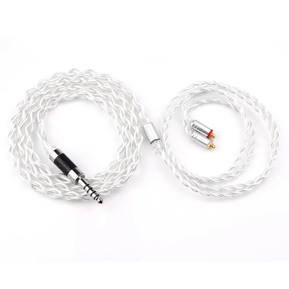 HOT! Yinyoo 7N Pure Silver Cable 2.5/3.5/4.4mm Balanced Cable With MMCX/2pin Connector For LZ AS10 ZS10 C10 C16 C12 V80 V90