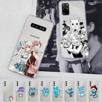 manga fairy tail happy cute cat anime phone case for samsung a 10 20 30 50s 70 51 52 71 4g 12 31 21 31 s 20 21 plus ultra
