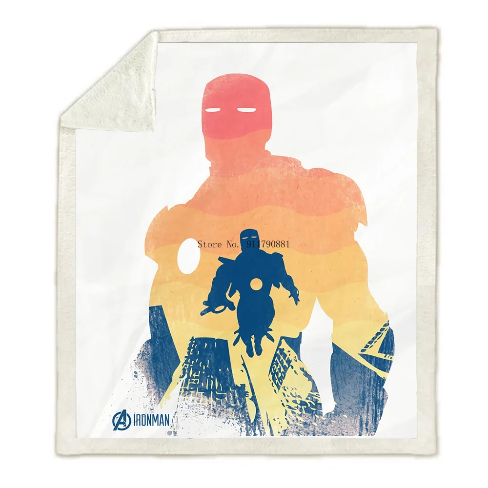 

Мягкое фланелевое одеяло с рисунком героев Диснея, Мстителей, Железного человека, шерпа, постельное белье для детей и взрослых, домашний дек...
