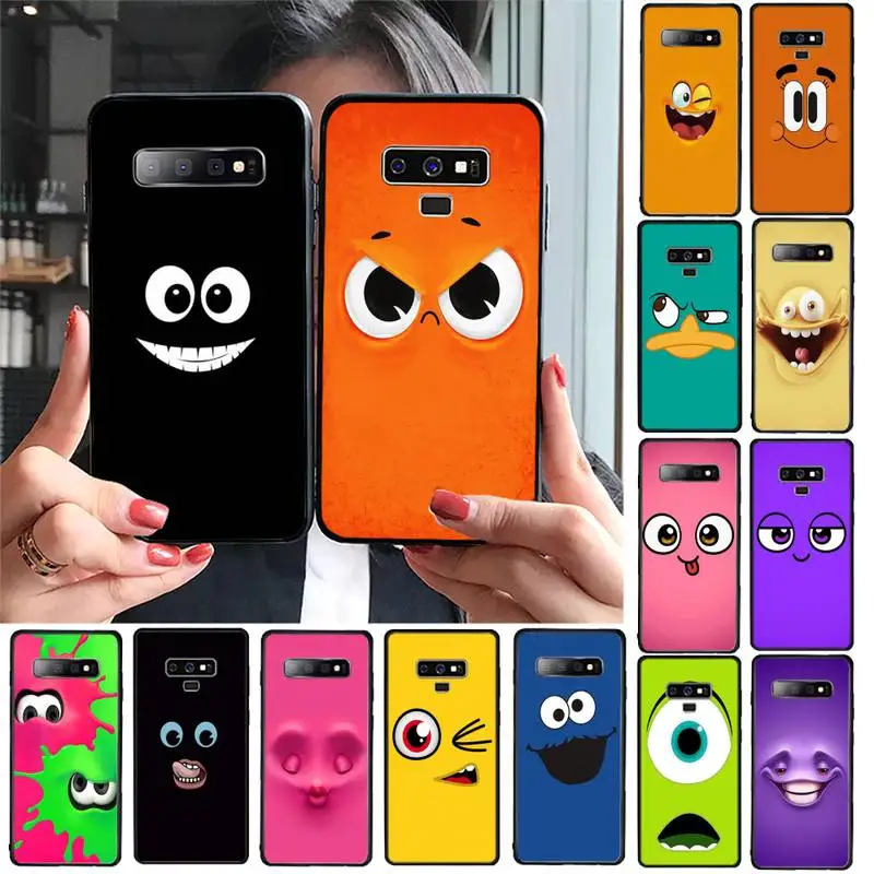

YNDFCNB funny face cartoon Soft black Phone Case For Samsung Galaxy A30 A20 S20 A50S A30S A71 A10 A10S A7 A8 A6 plus Cases
