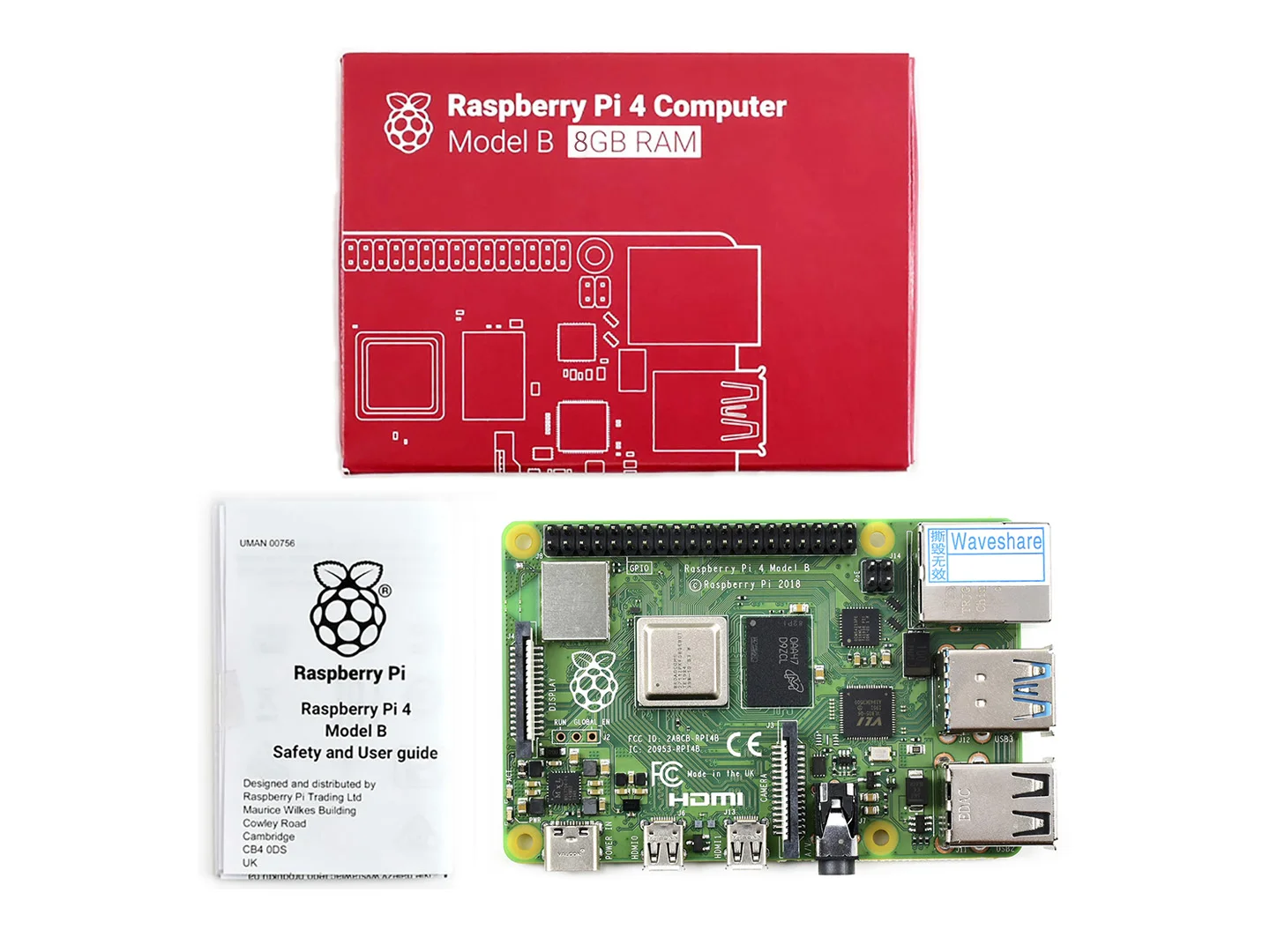 Микрокомпьютер Raspberry Pi 4 Model B ГБ/8 ГБ ОЗУ 64 бит четырехъядерный процессор 4K двойной