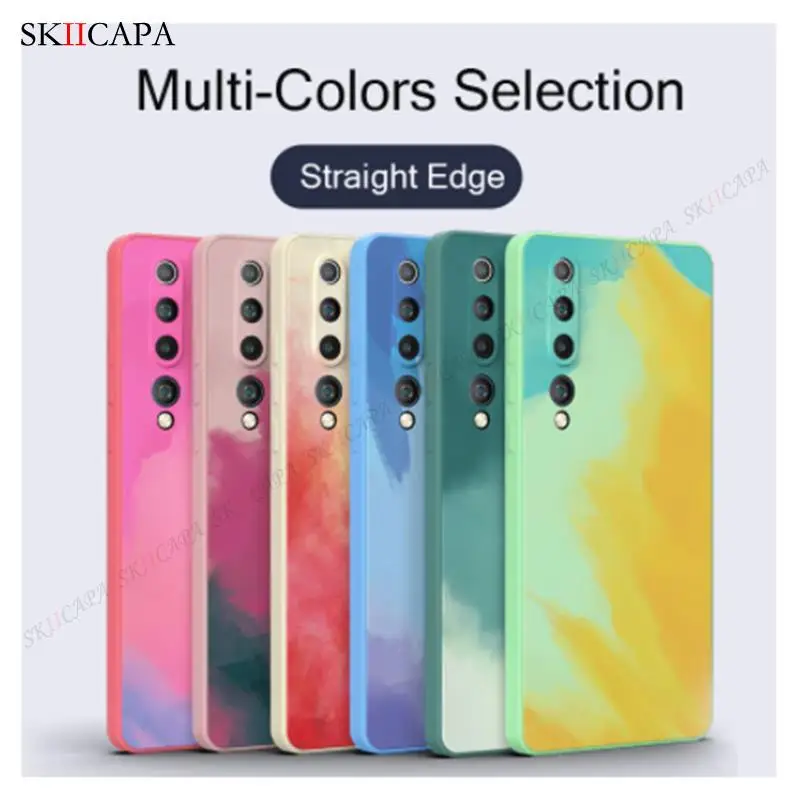for oneplus nord 2 5g ultra slim watercolor soft silicone phone case for one plus 9r 9 8 pro 8t gradient square shockproof cover free global shipping