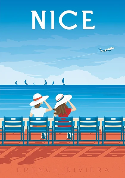 Прованс Ницца Франция поп арт путешествия холст живопись винтажная стена крафт